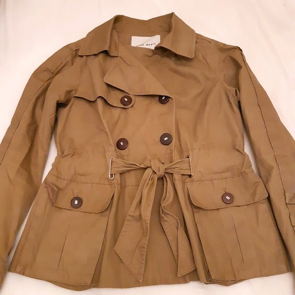 Zara Basic short Trench Coat - Picture 1 of 5